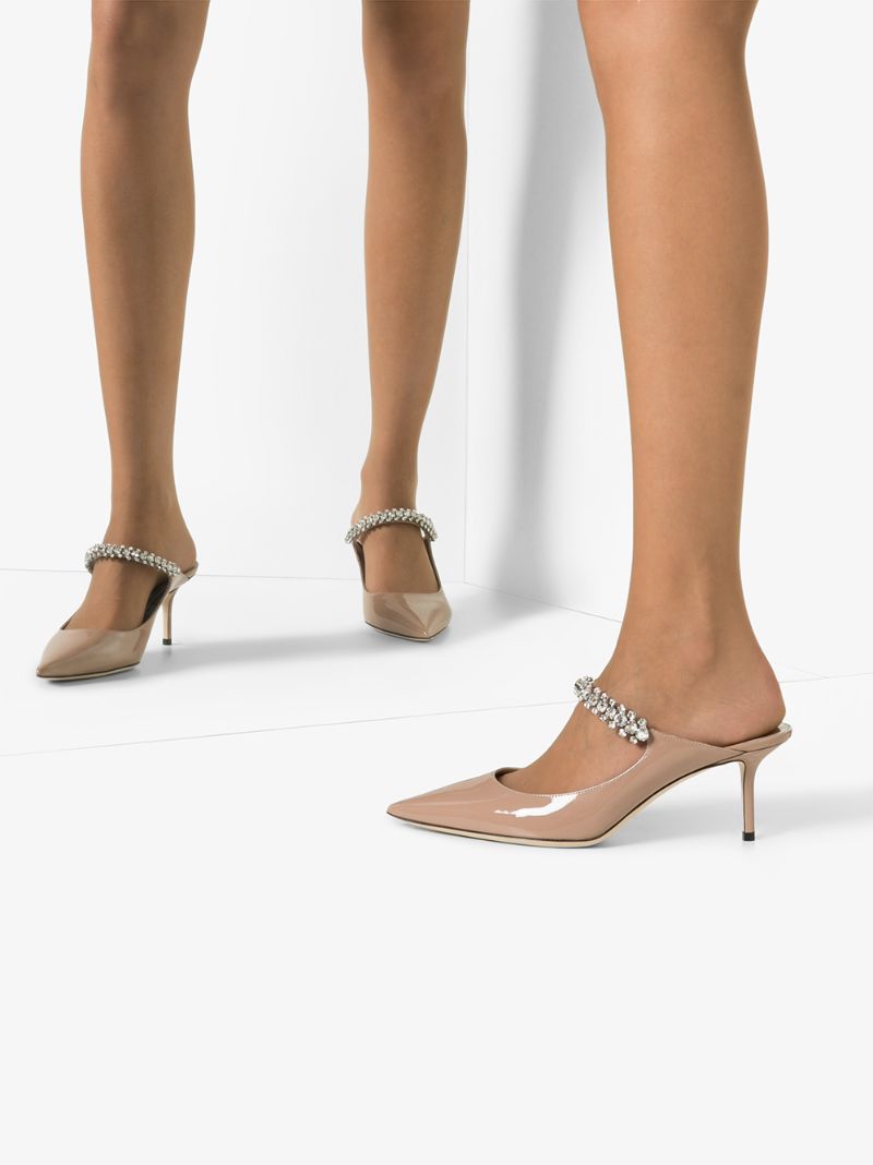Beige Bing 65 Embellished Leather Pumps