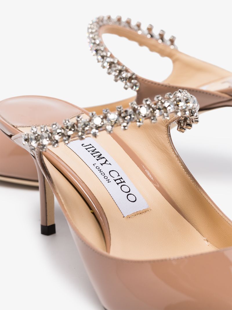 Beige Bing 65 Embellished Leather Pumps