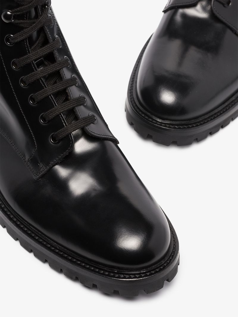 Black Leather Combat Boots