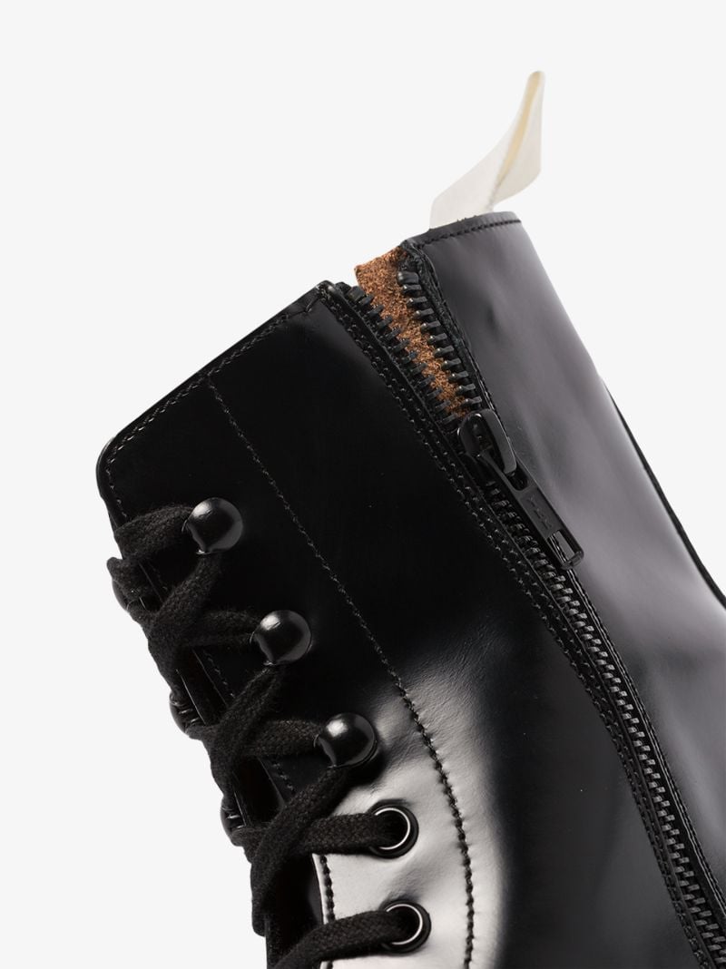 Black Leather Combat Boots