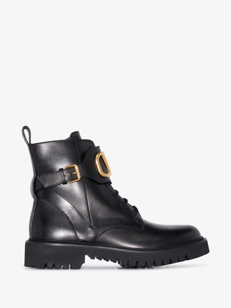Black Vlogo Signature Leather Ankle Boots