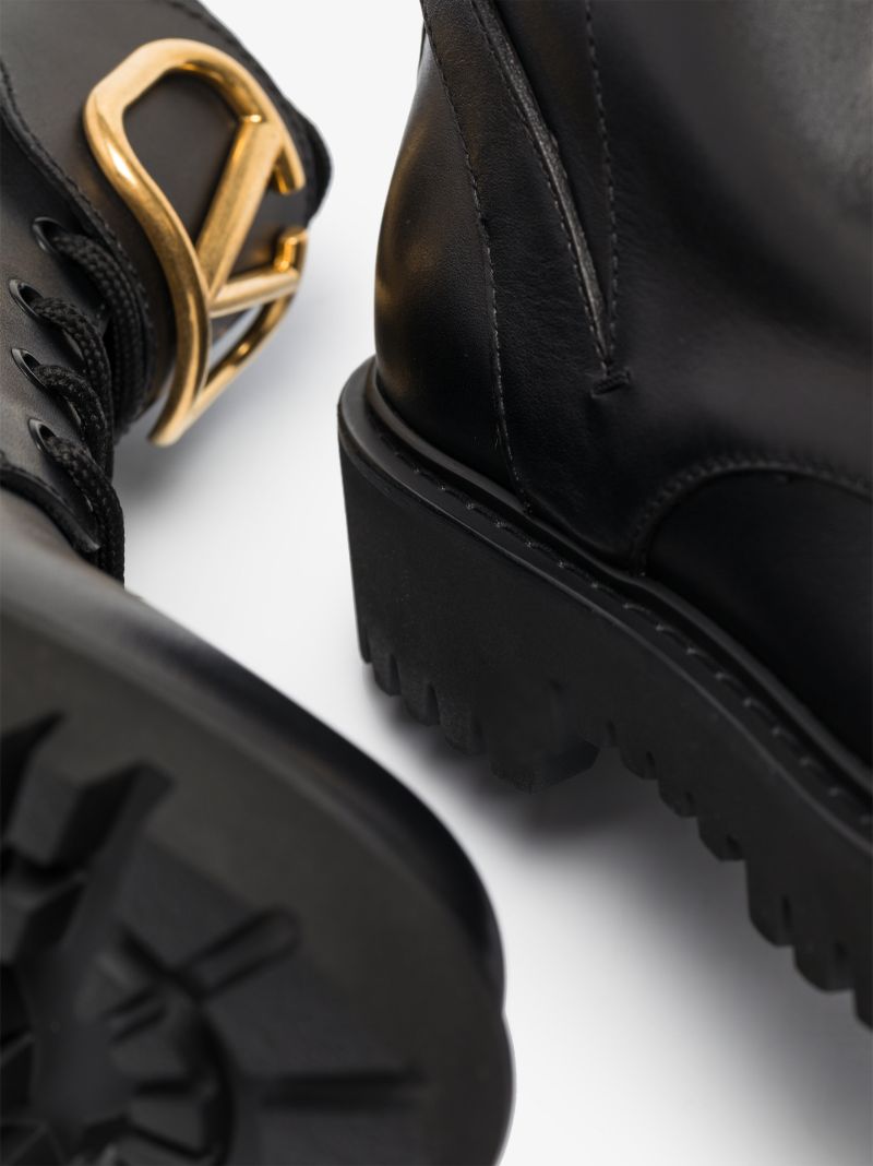 Black Vlogo Signature Leather Ankle Boots