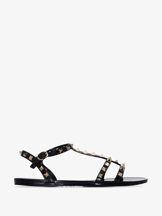 Black Rockstud Rubber Sandals