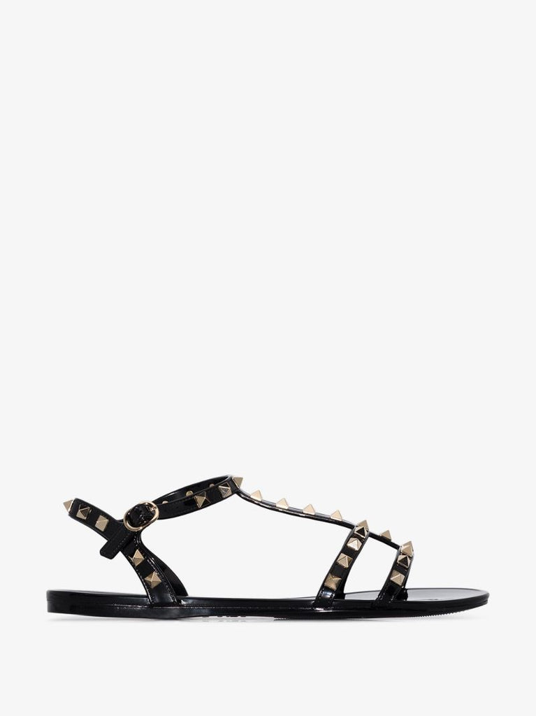 Black Rockstud Rubber Sandals