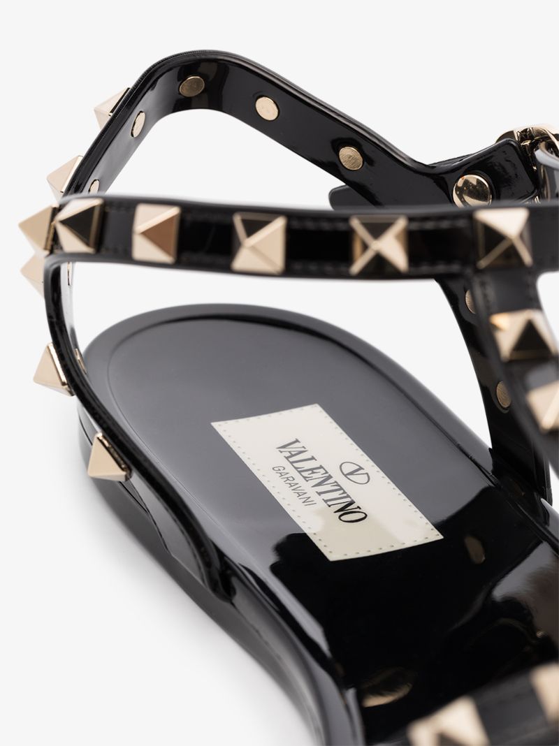 Black Rockstud Rubber Sandals