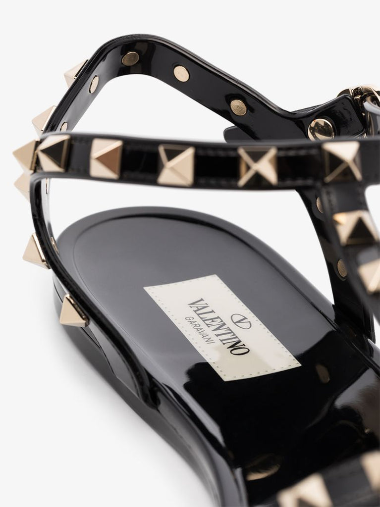 Black Rockstud Rubber Sandals