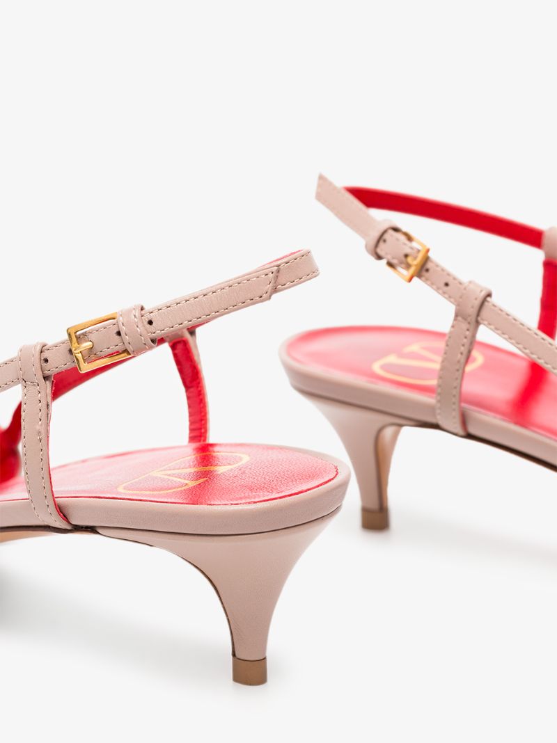 Nude Garavani 40 Logo Patent Leather Pumps