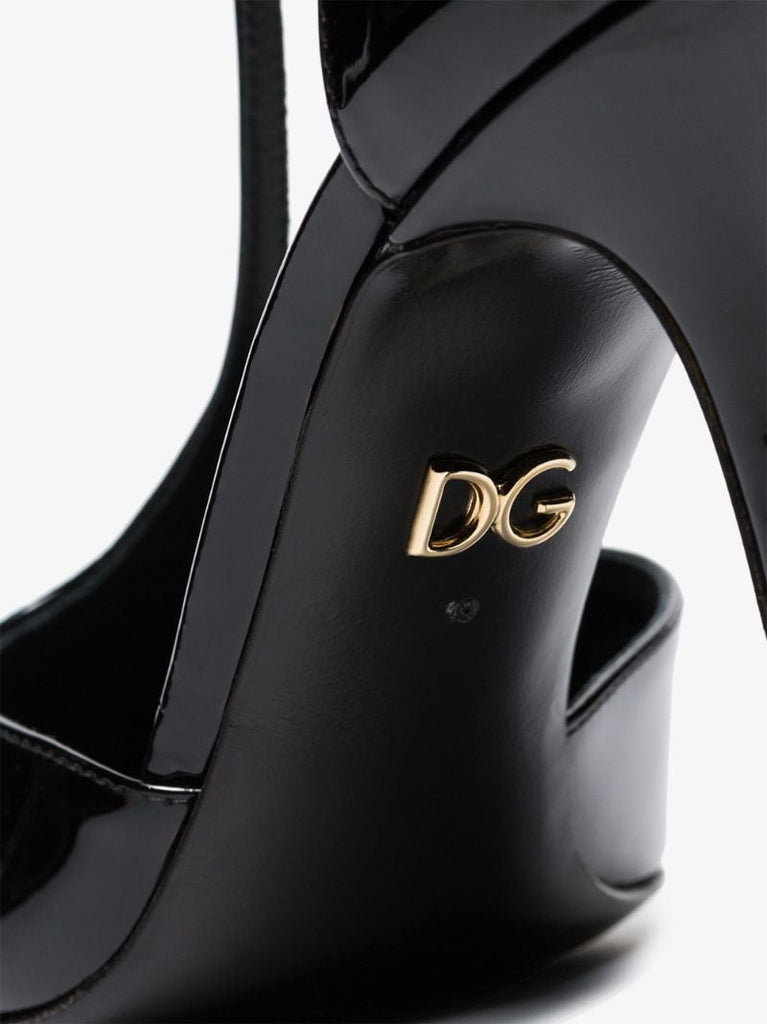 Black 105 T-bar Leather Pumps