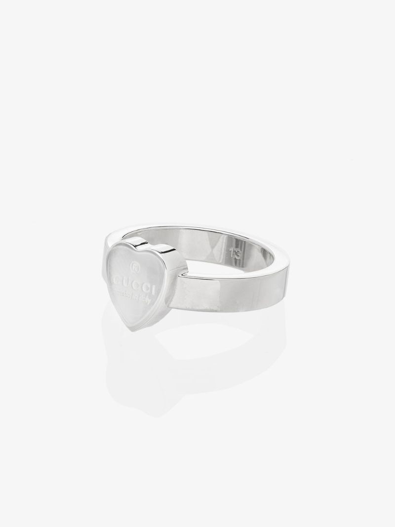 Sterling Silver Engraved Heart Trademark Ring