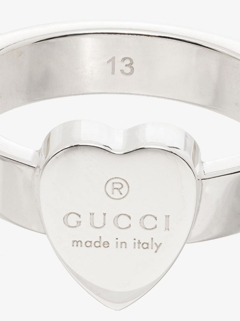 Sterling Silver Engraved Heart Trademark Ring