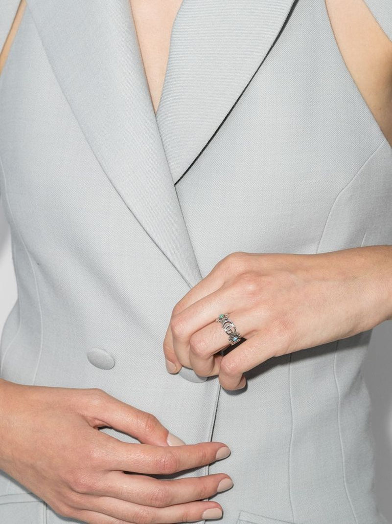 Sterling Silver Gg Marmont Ring