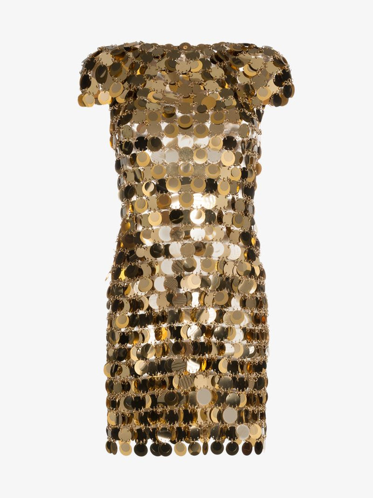 Metallic Disc Mini Dress