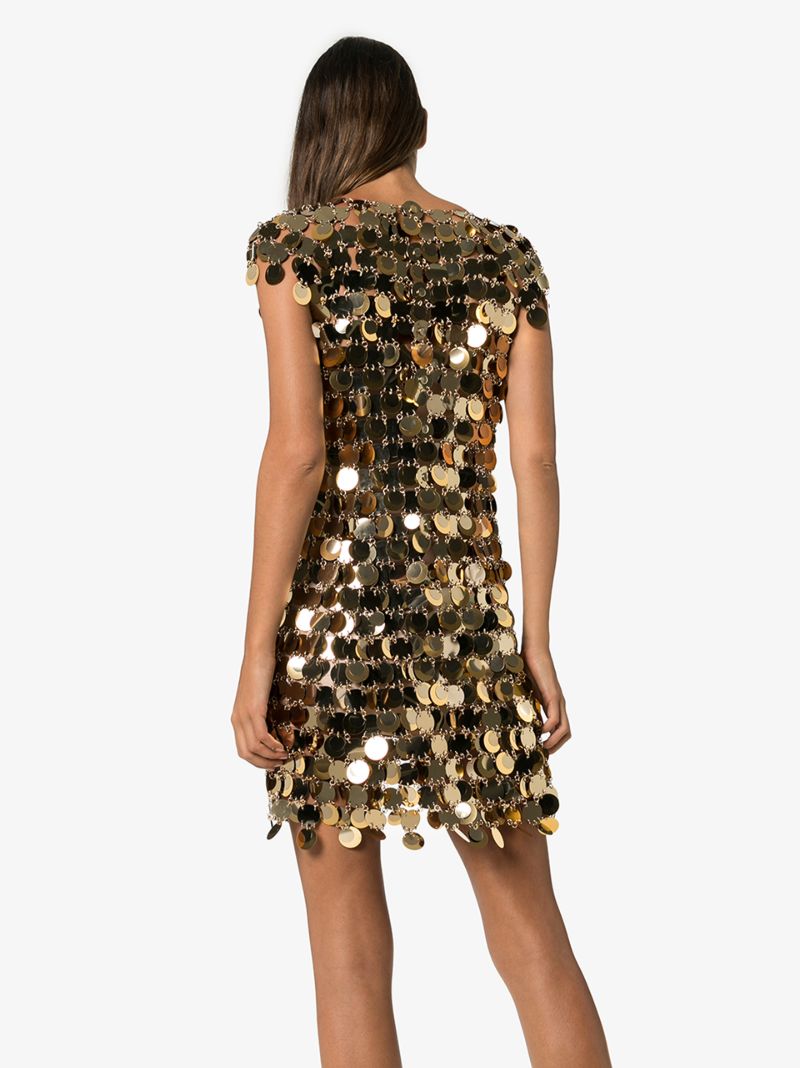 Metallic Disc Mini Dress