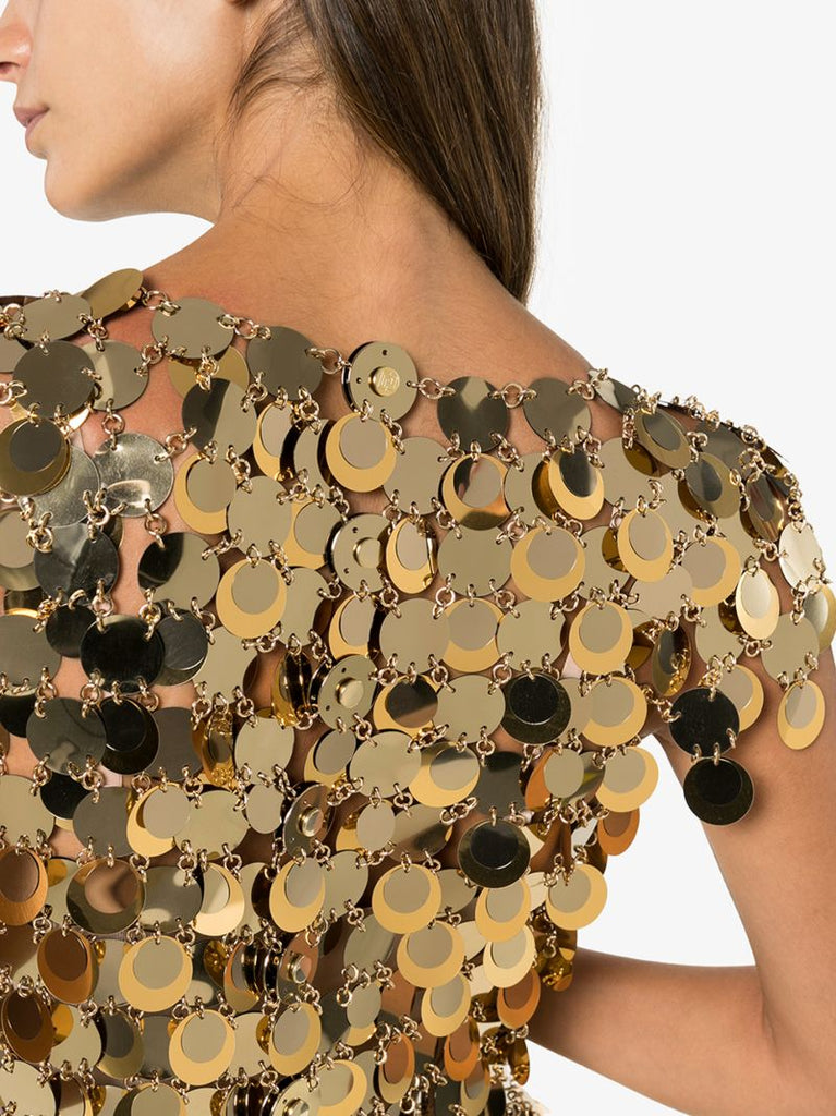 Metallic Disc Mini Dress