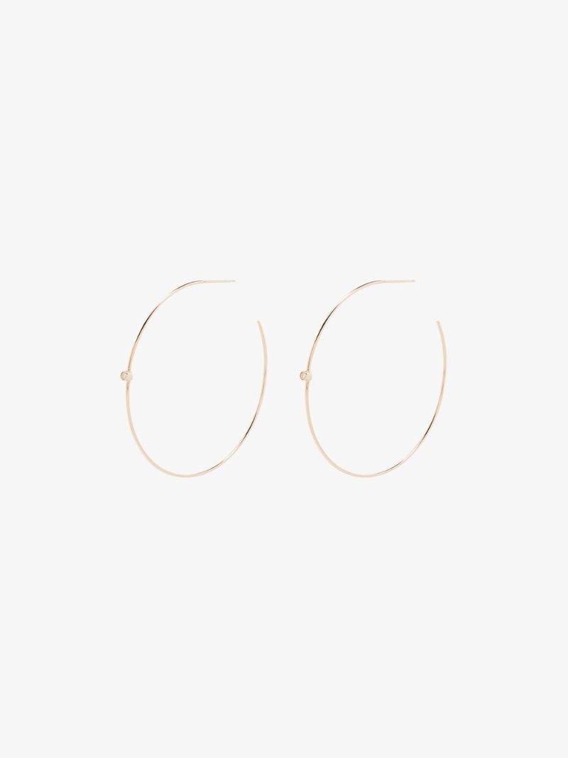 14kt Yellow Gold Diamond Hoop Earrings