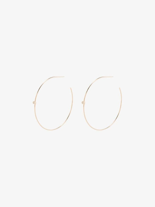 14kt Yellow Gold Diamond Hoop Earrings