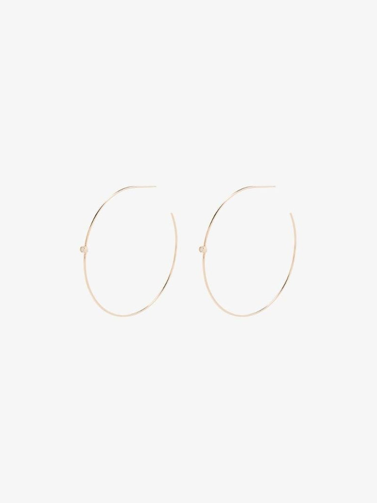 14kt Yellow Gold Diamond Hoop Earrings