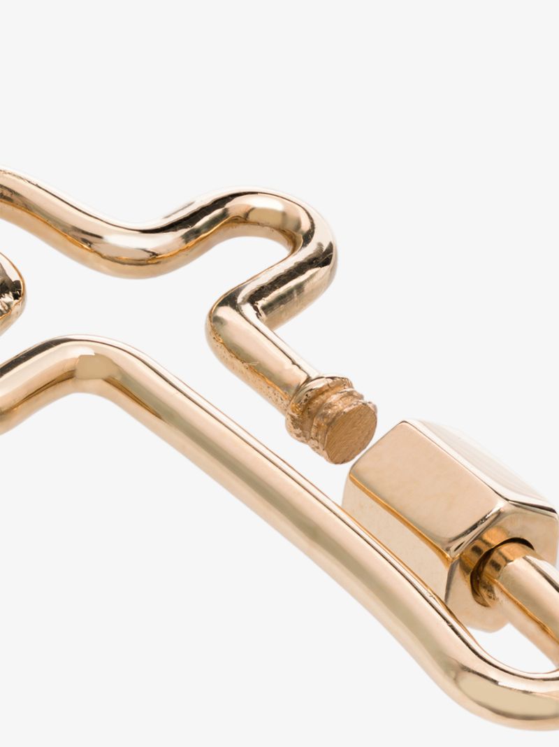 14k Yellow Gold Cross Lock Charm
