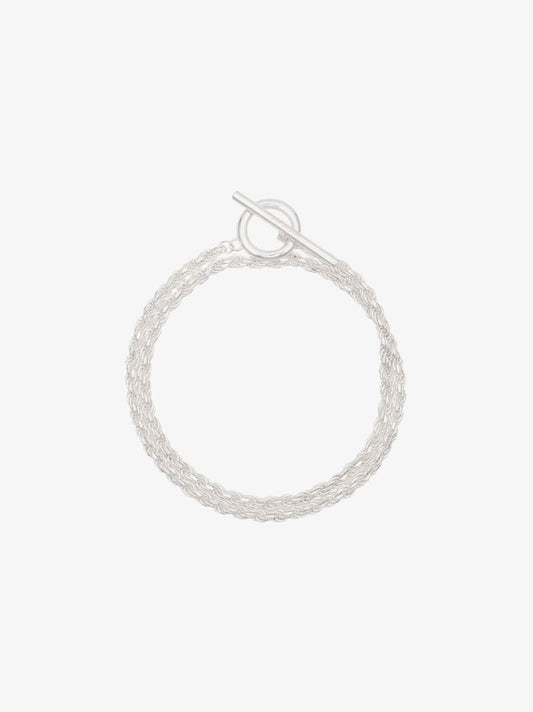 Sterling Silver Double Rope Chain Necklace