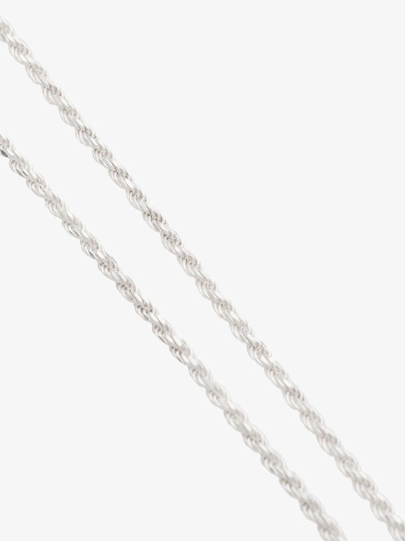Sterling Silver Double Rope Chain Necklace