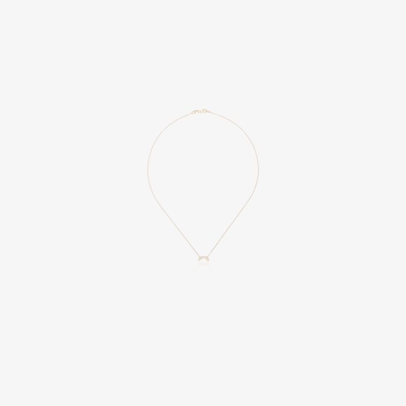 14k Rose Gold Single Row Diamond Necklace