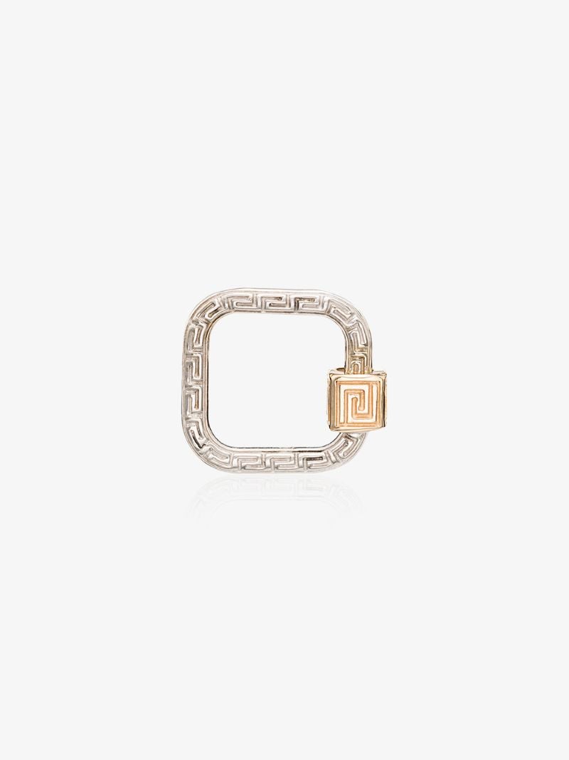 14k White Gold Meander Lock Charm