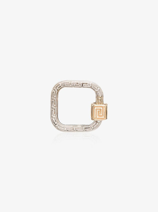 14k White Gold Meander Lock Charm