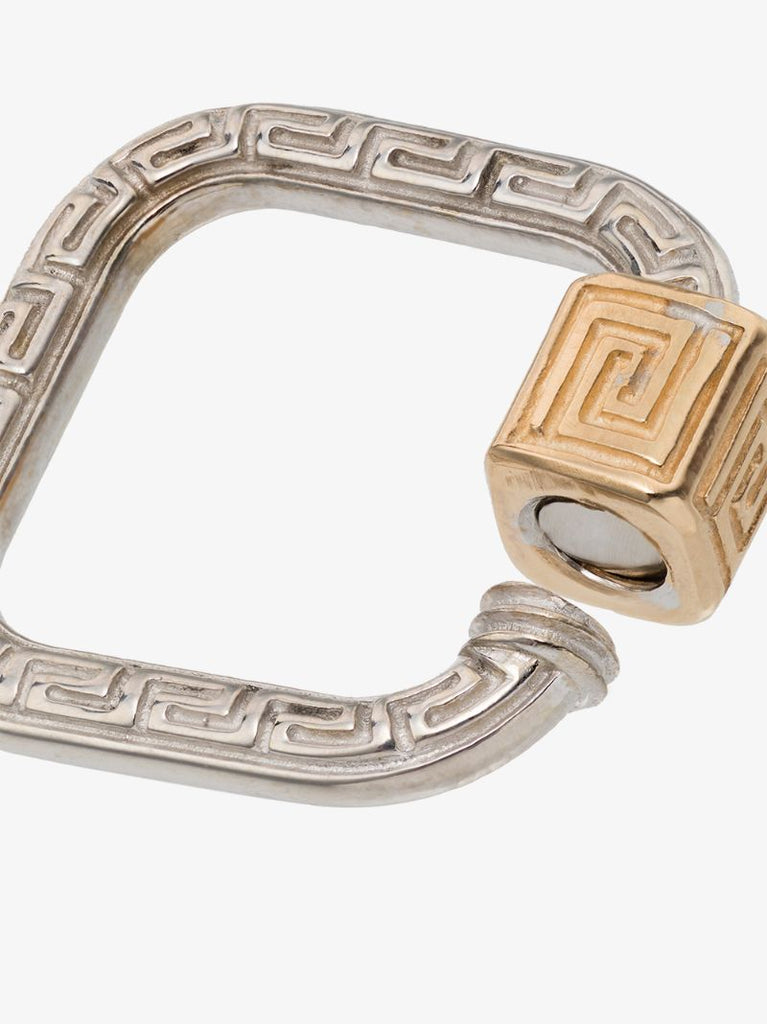 14k White Gold Meander Lock Charm