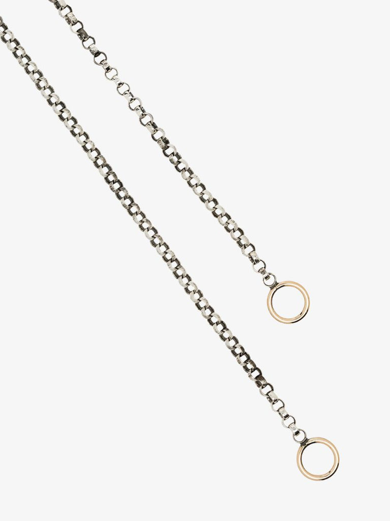 Sterling Silver and 14k Yellow Gold Rolo Chain 16 Inch Necklace