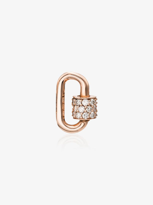 14k Rose Gold Chubby Baby Diamond Charm Lock