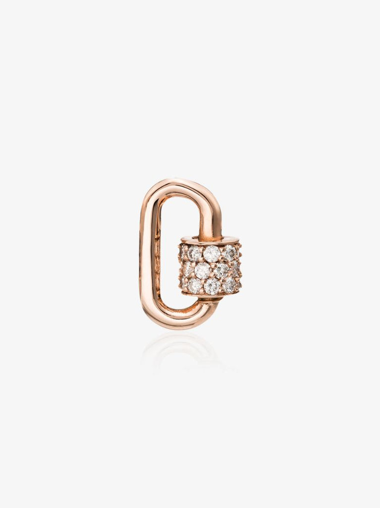 14k Rose Gold Chubby Baby Diamond Charm Lock