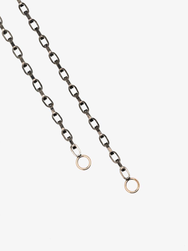 14k Yellow Gold and Silver Biker Chain