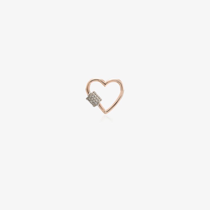 14k Rose Gold Baby Heartlock Diamond Charm