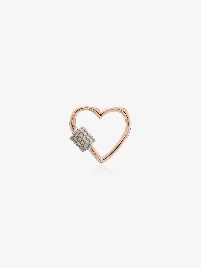 14k Rose Gold Baby Heartlock Diamond Charm