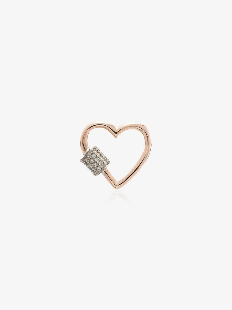 14k Rose Gold Baby Heartlock Diamond Charm