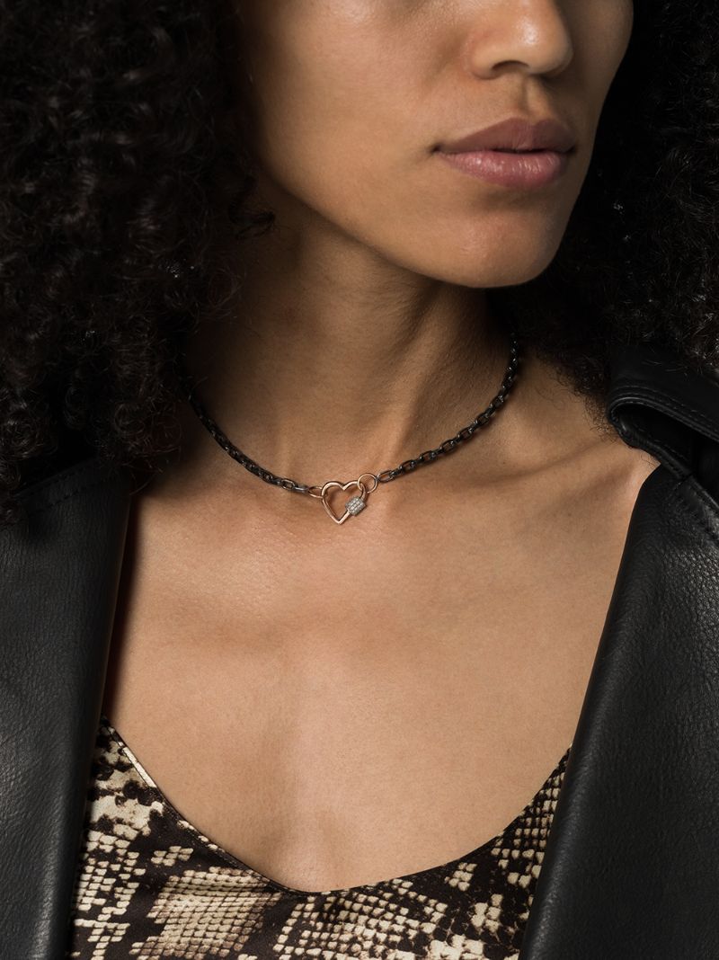 14k Rose Gold Baby Heartlock Diamond Charm