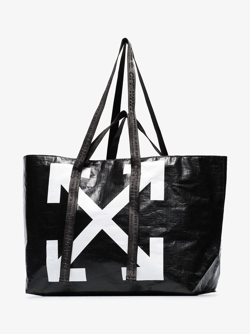 Black Commercial Arrow Logo Tote