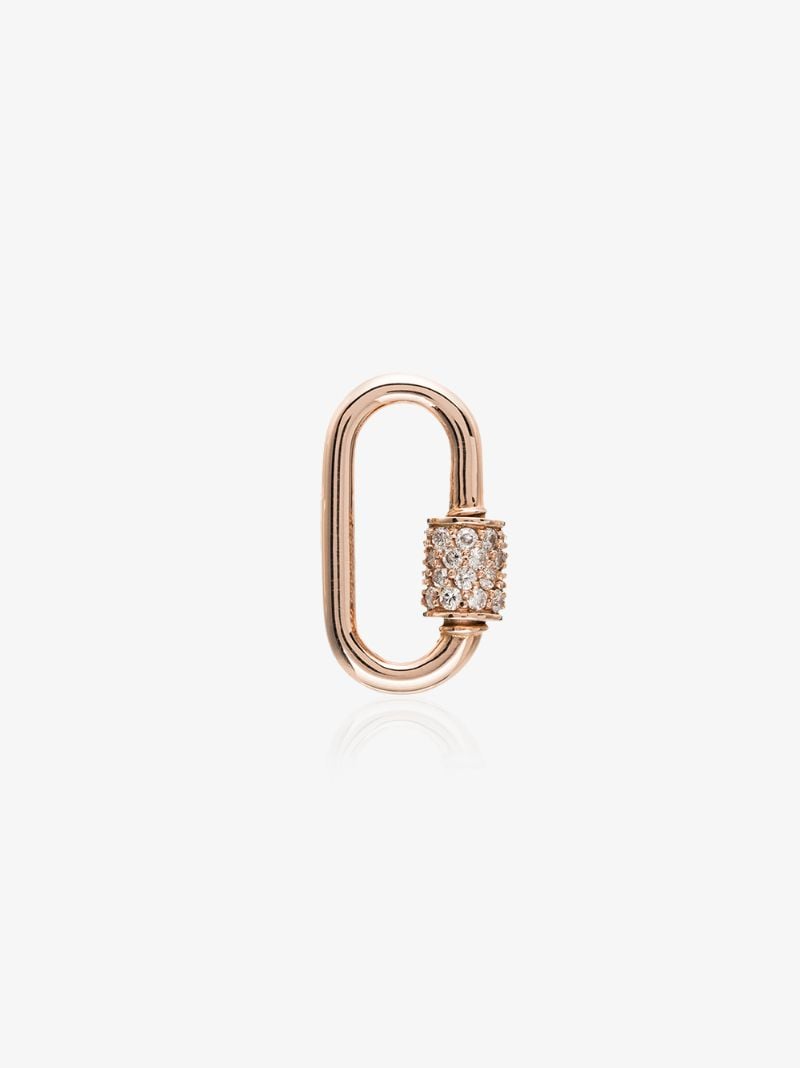 14k Rose Gold Baby Diamond Lock Charm