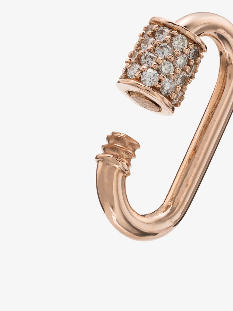 14k Rose Gold Baby Diamond Lock Charm