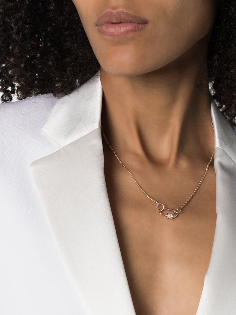 14k Rose Gold Baby Diamond Lock Charm