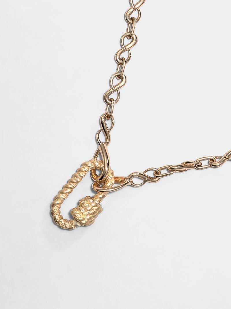 14k Yellow Gold Twisted Lock Charm