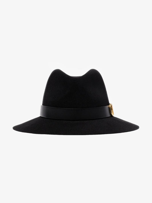 Black V-ring Fedora Hat