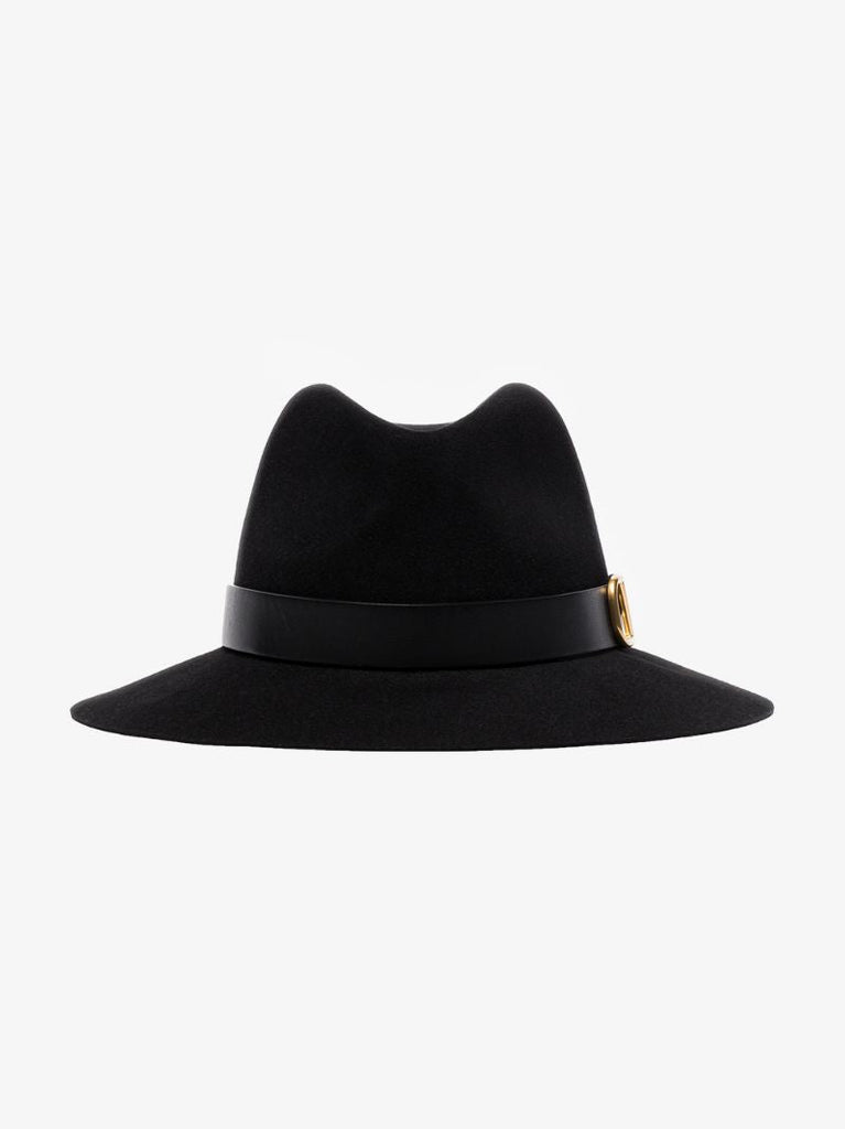 Black V-ring Fedora Hat