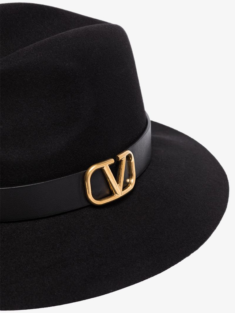Black V-ring Fedora Hat