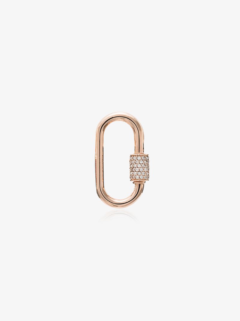 14k Rose Gold Stoned Regular Diamond Lock Charm