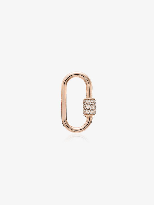 14k Rose Gold Stoned Regular Diamond Lock Charm