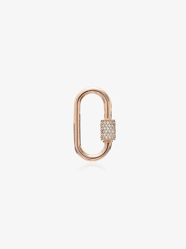 14k Rose Gold Stoned Regular Diamond Lock Charm