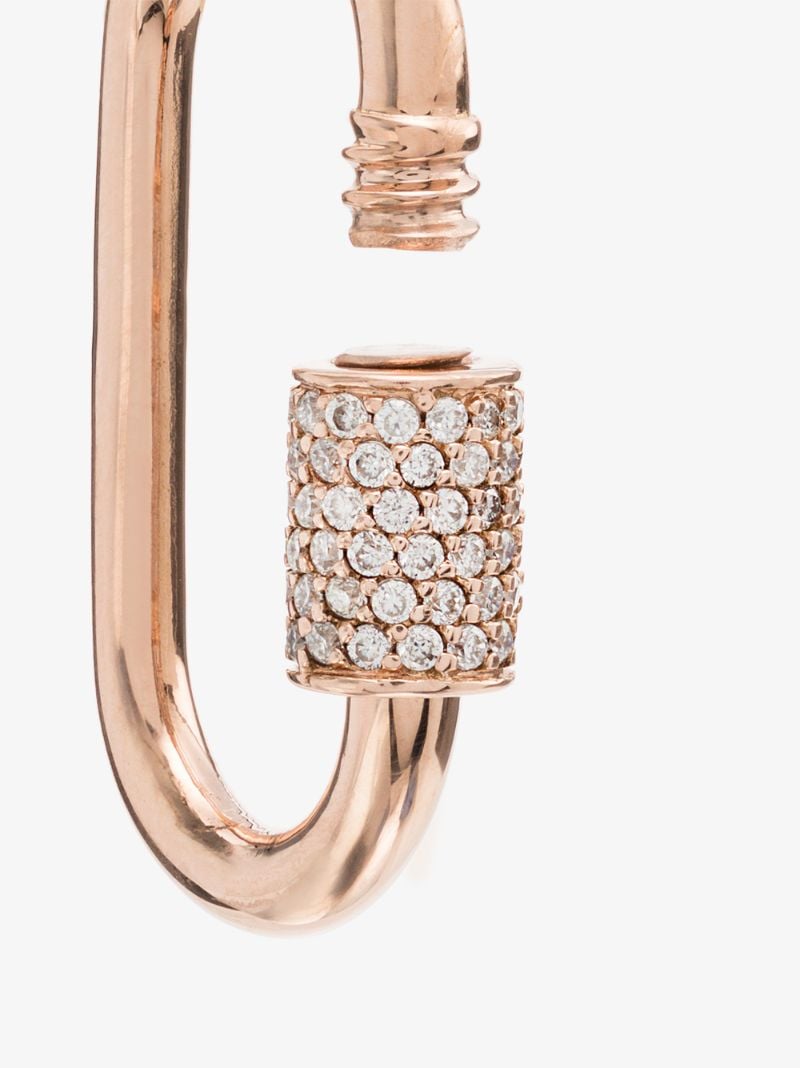 14k Rose Gold Stoned Regular Diamond Lock Charm