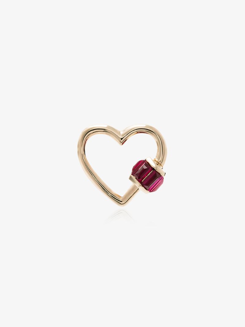 14k Yellow Gold Baby Heartlock Ruby Lock Charm