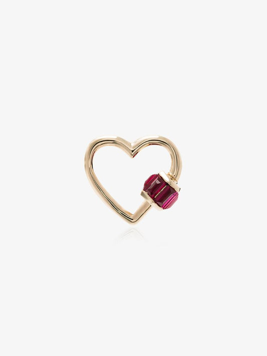 14k Yellow Gold Baby Heartlock Ruby Lock Charm